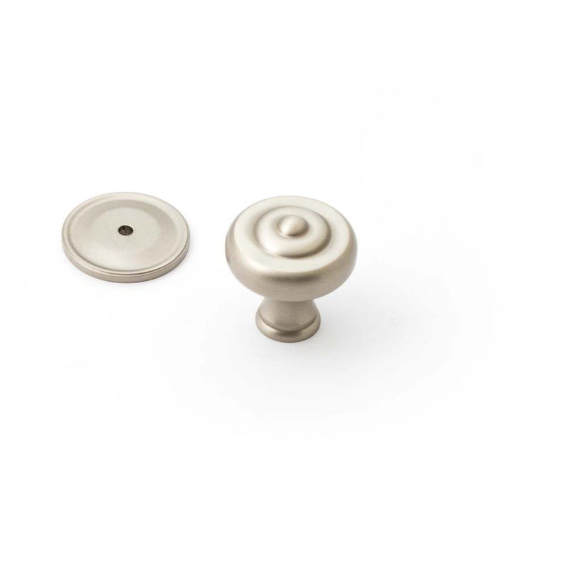Decade 38mm Fluted Knob & Backplate Dull Brushed Nickel