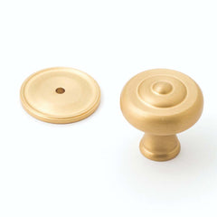 Decade 38mm Fluted Knob & Backplate Satin Brass