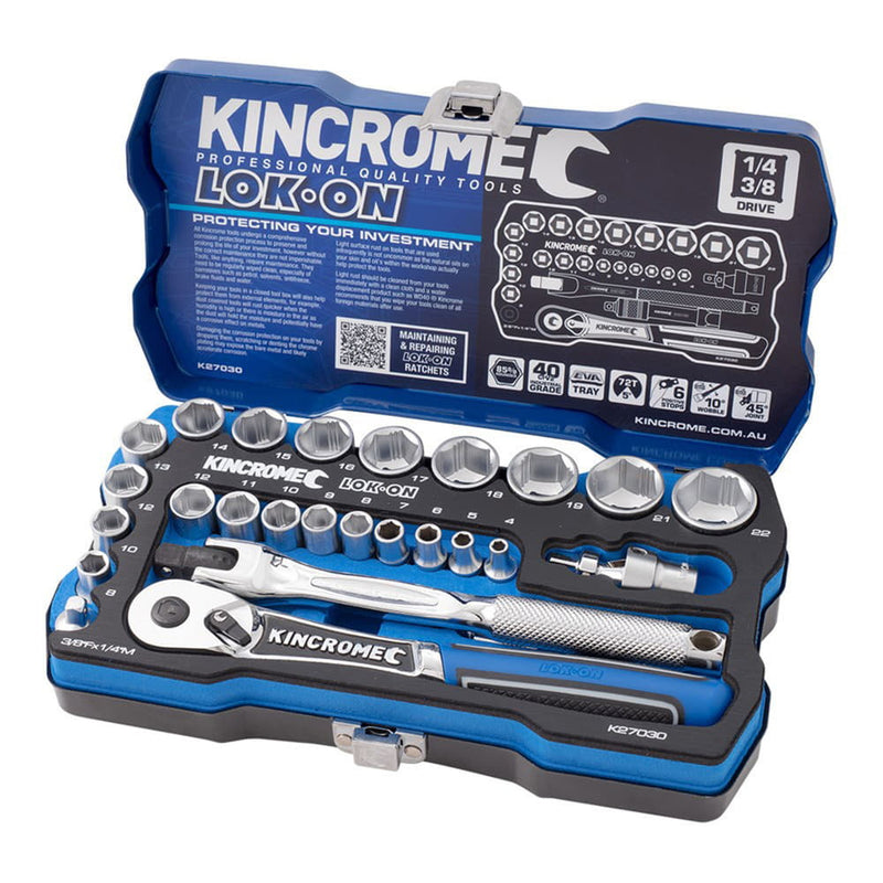 Lok-On Socket Set 1/4 & 3/8 26pce