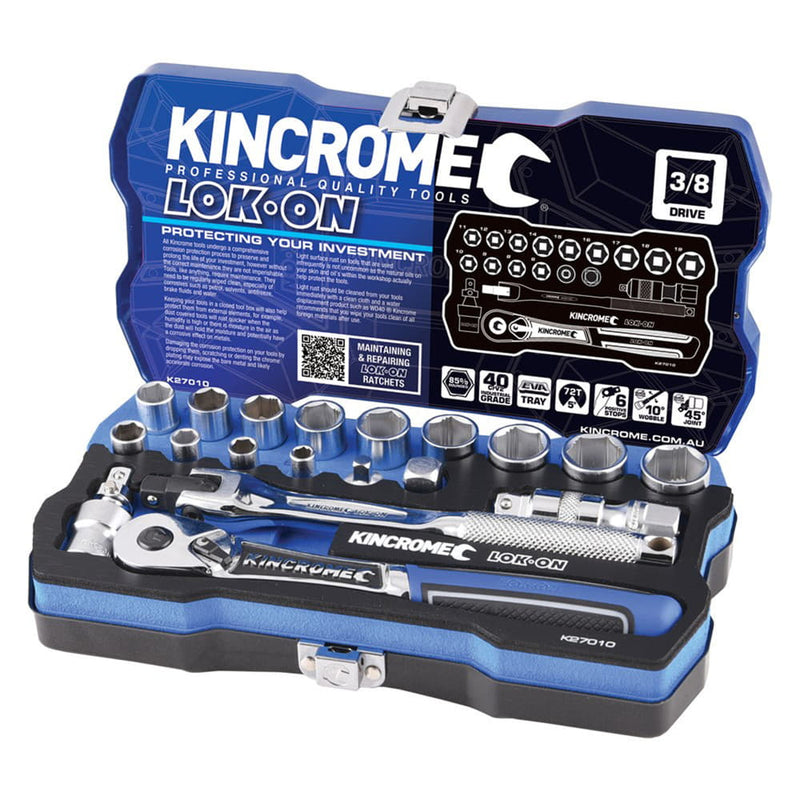Lok-On Socket Set 3/8 19pce