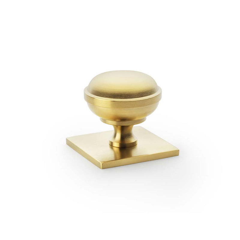 Hastings 34mm Knob on Backplate Satin Brass PVD
