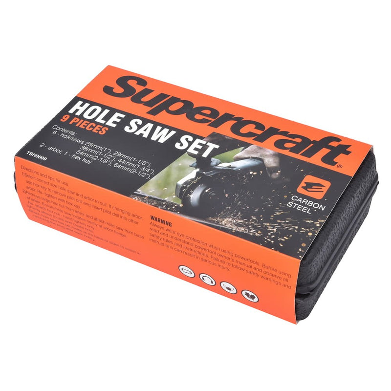 Holesaw Set 9pc Supercraft