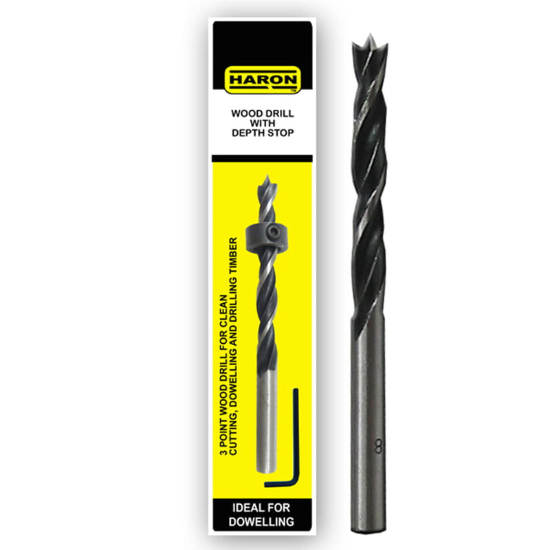 Dowel Drill Bit 8mm w/- Depth Stop