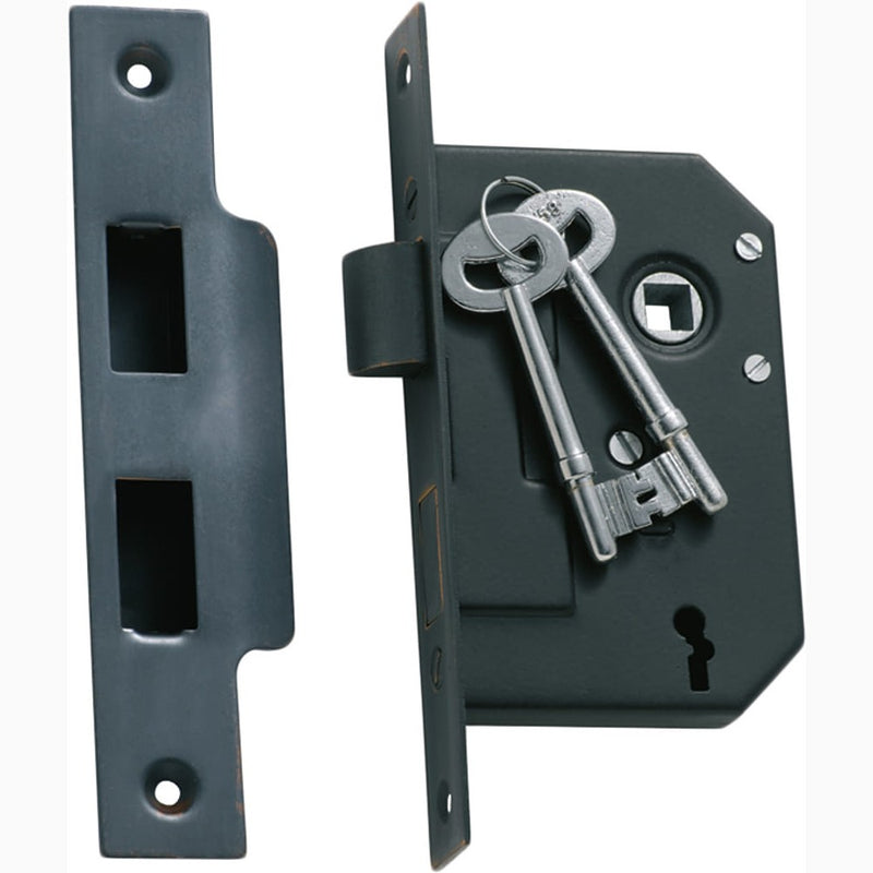 Mortice Lock 3 Lever Antique Copper CTC57mm Backset 44mm