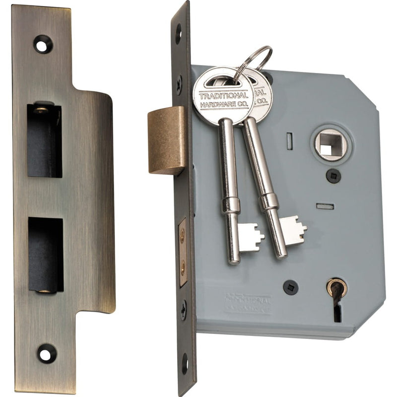 Mortice Lock 5 Lever Antique Brass CTC57mm Backset 57mm