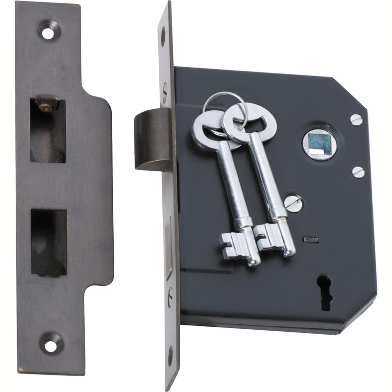 Mortice Lock 3 Lever Antique Brass CTC57mm Backset 57mm
