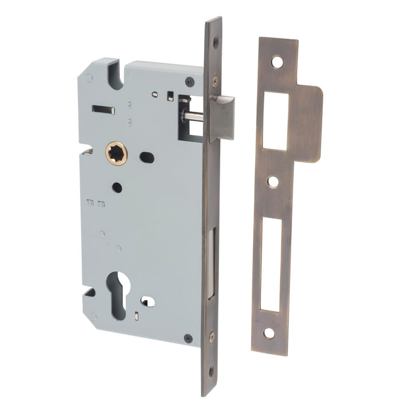 Mortice Lock Euro Signature Brass CTC85mm Backset 60mm