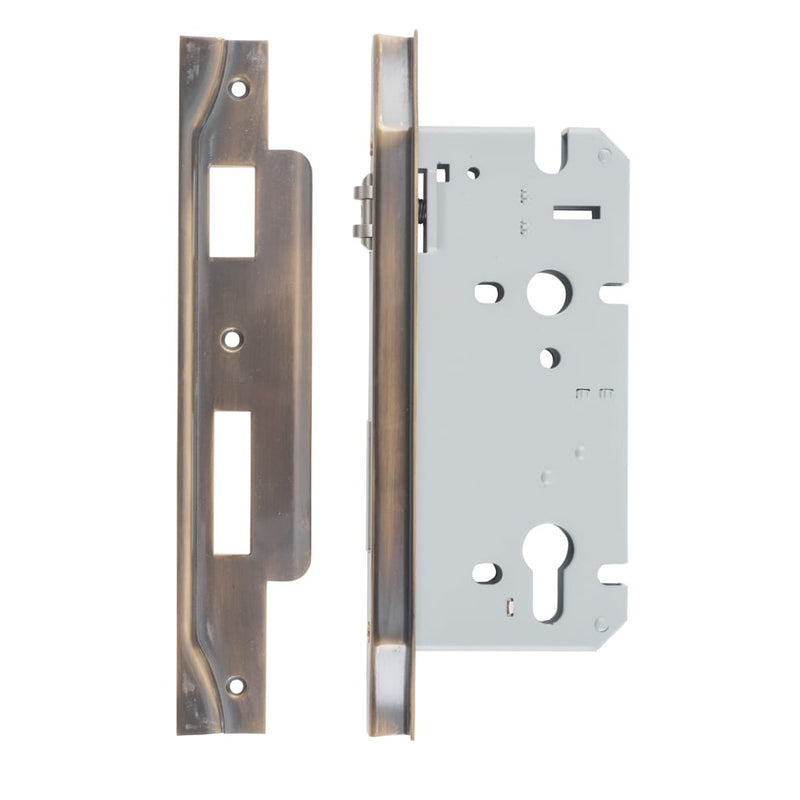 Mortice Lock Roller Euro Rebated Signature Brass CTC85mm Backset 60mm