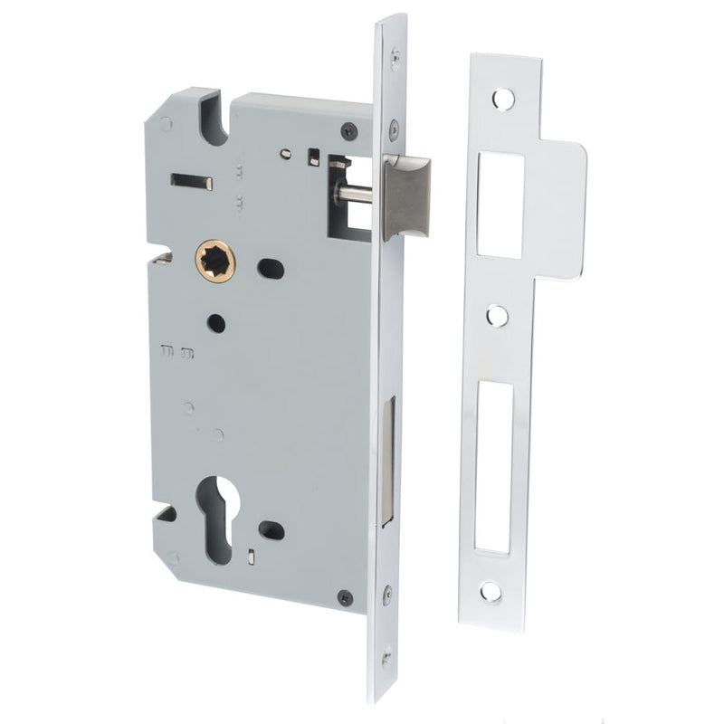 Mortice Lock Euro Polished Chrome CTC85mm Backset 60mm