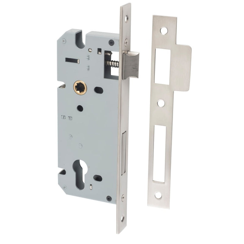 Mortice Lock Euro Satin Nickel CTC85mm Backset 45mm