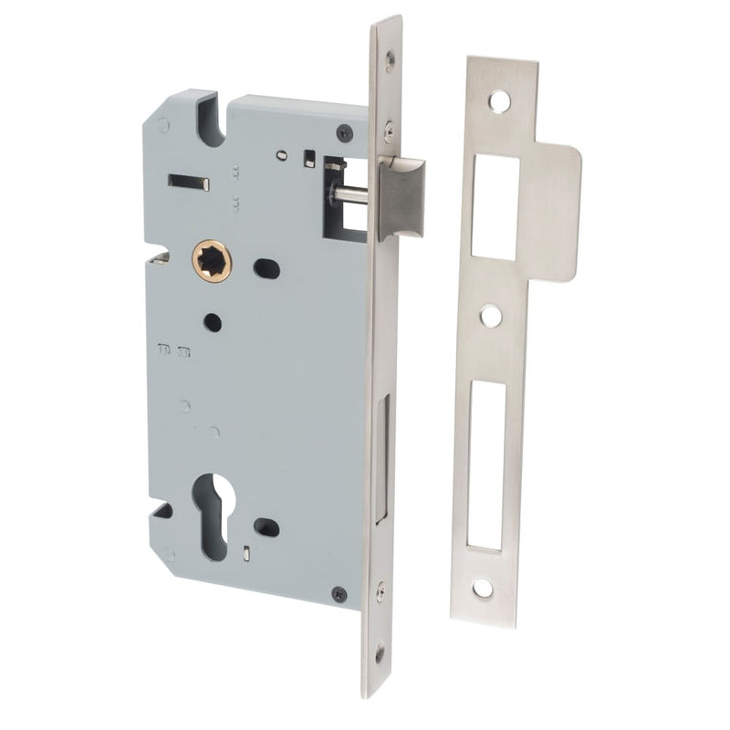 Mortice Lock Euro Satin Nickel CTC85mm Backset 60mm