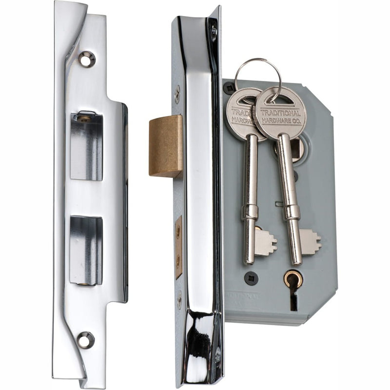Mortice Lock 5 Lever Rebated Chrome Plated CTC57mm Backset 46mm