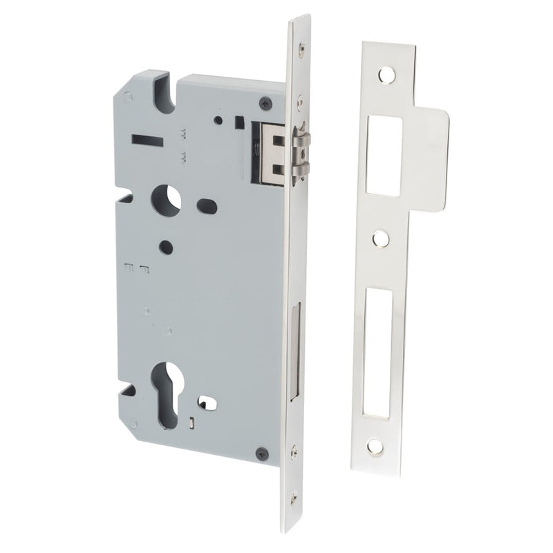 Mortice Lock Roller Euro Polished Nickel CTC85mm Backset 60mm
