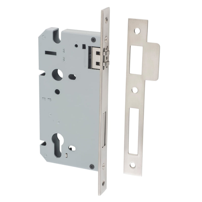 Mortice Lock Roller Euro Satin Nickel CTC85mm Backset 60mm