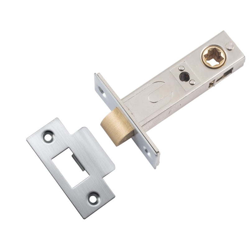 Tube Latch Split Cam 'T' Striker Brushed Chrome Backset 60mm