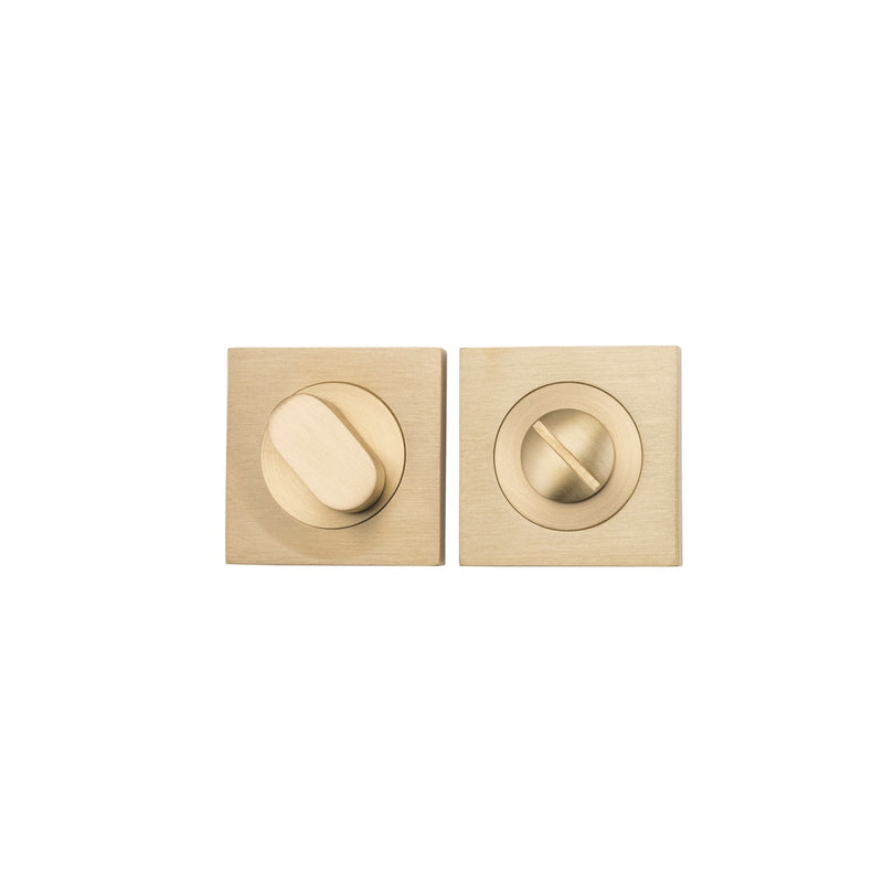Privacy Turn Oval Concealed Fix Square Brushed Brass