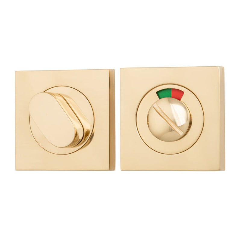Privacy Turn Oval with Indicator Concealed Fix Square Polished Brass