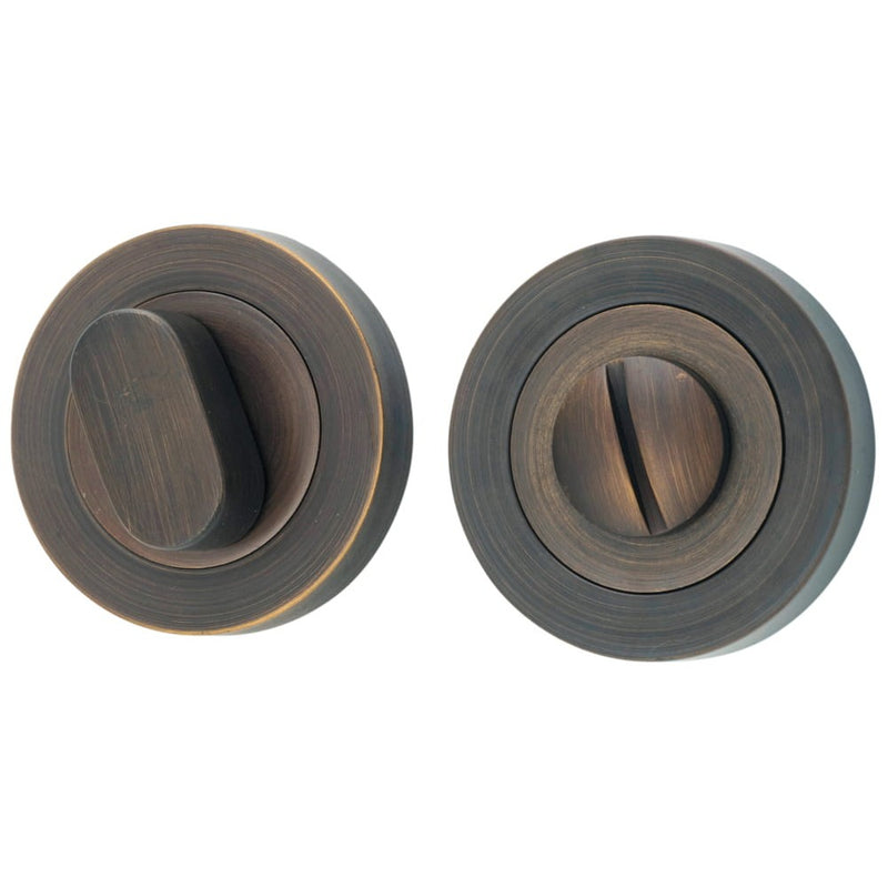 Privacy Turn Oval Concealed Fix Round Signature Brass D52xP23mm