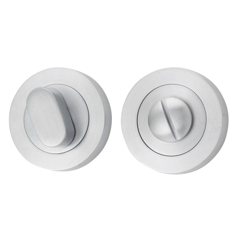 Privacy Turn Oval Concealed Fix Round Brushed Chrome D52xP23mm