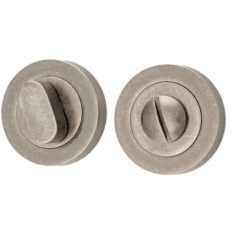Privacy Turn Oval Concealed Fix Round Distressed Nickel D52xP23mm