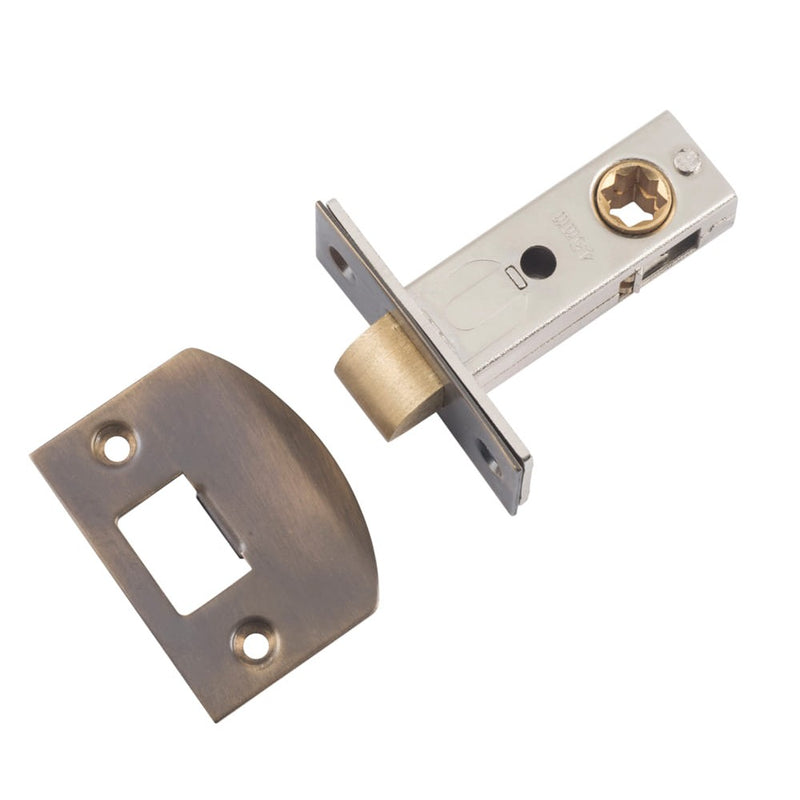 Tube Latch Split Cam Hard Sprung 'D' Striker Antique Brass Backset 45mm