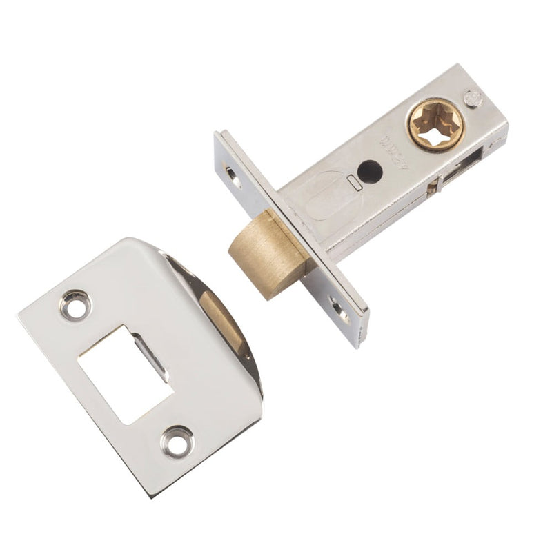 Tube Latch Split Cam Hard Sprung 'D' Striker Polished Nickel Backset 45mm