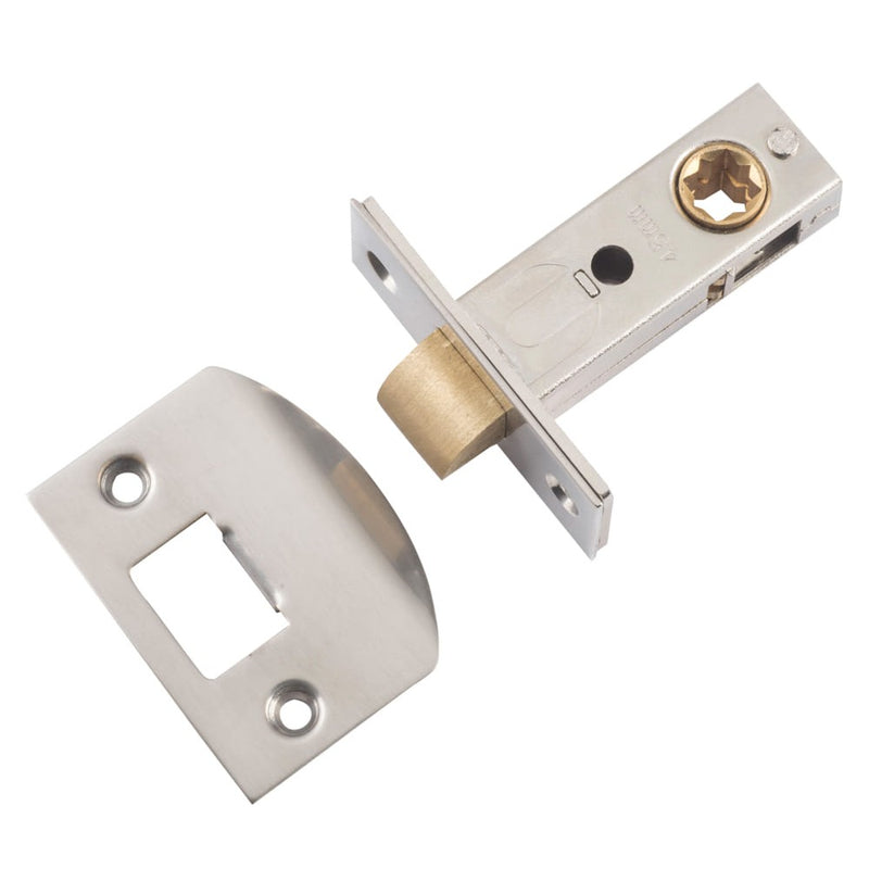 Tube Latch Split Cam Hard Sprung 'D' Striker Satin Nickel Backset 45mm
