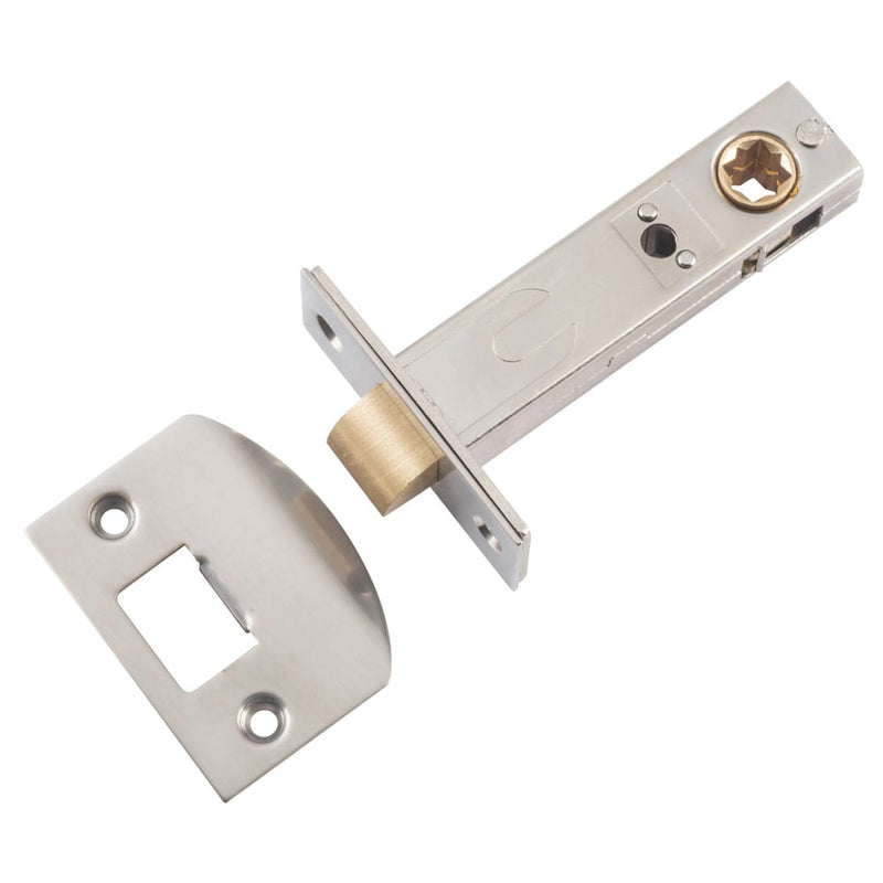Tube Latch Split Cam Hard Sprung 'D' Striker Satin Nickel Backset 70mm