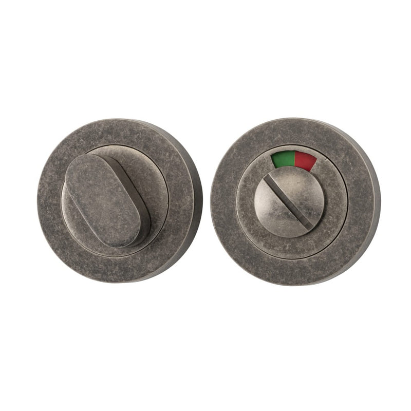 Privacy Turn Oval with Indicator Concealed Fix Round Distressed Nickel