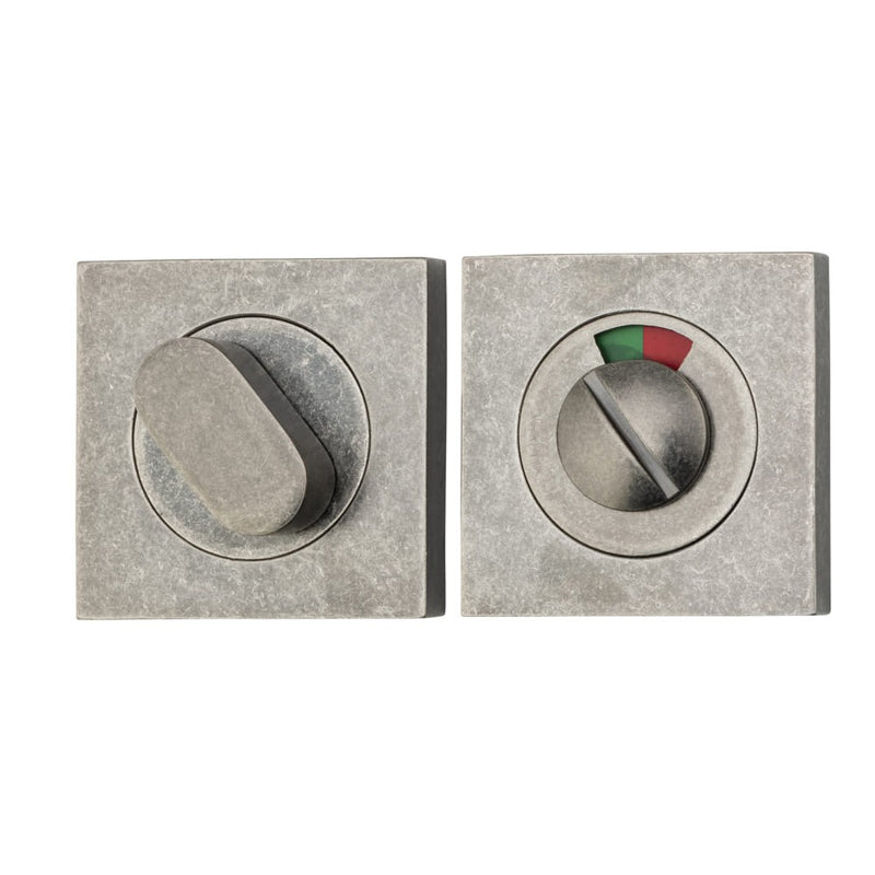 Privacy Turn Oval with Indicator Concealed Fix Square Distressed Nickel