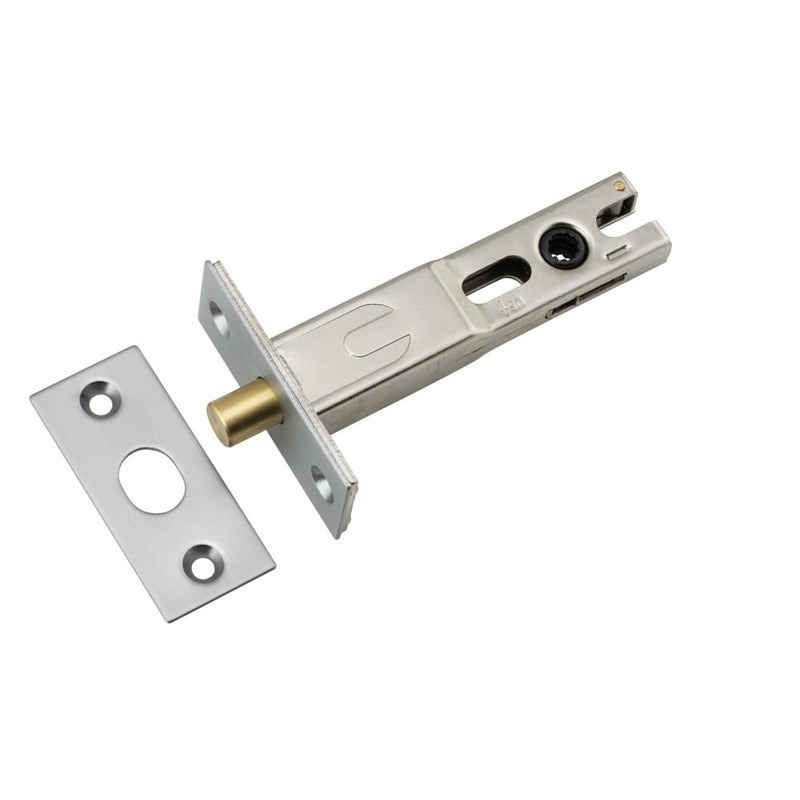 Privacy Bolt Round Bolt Brushed Chrome Backset 70mm