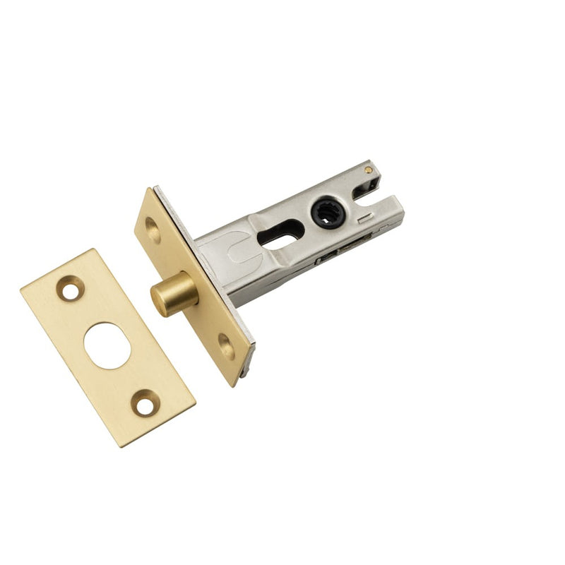 Privacy Bolt Round Bolt Brushed Brass Backset 45mm