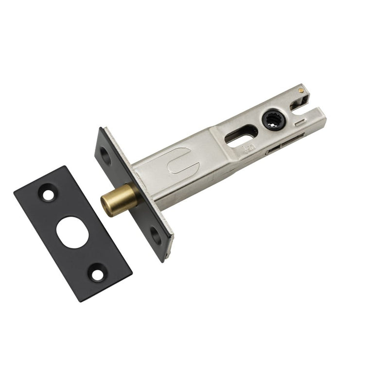 Privacy Bolt Round Bolt Matt Black Backset 70mm