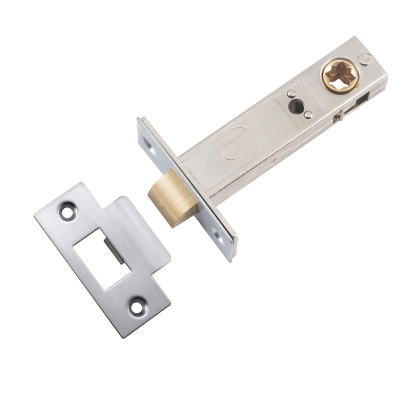 Tube Latch Split Cam 'T' Striker Brushed Chrome Backset 70mm