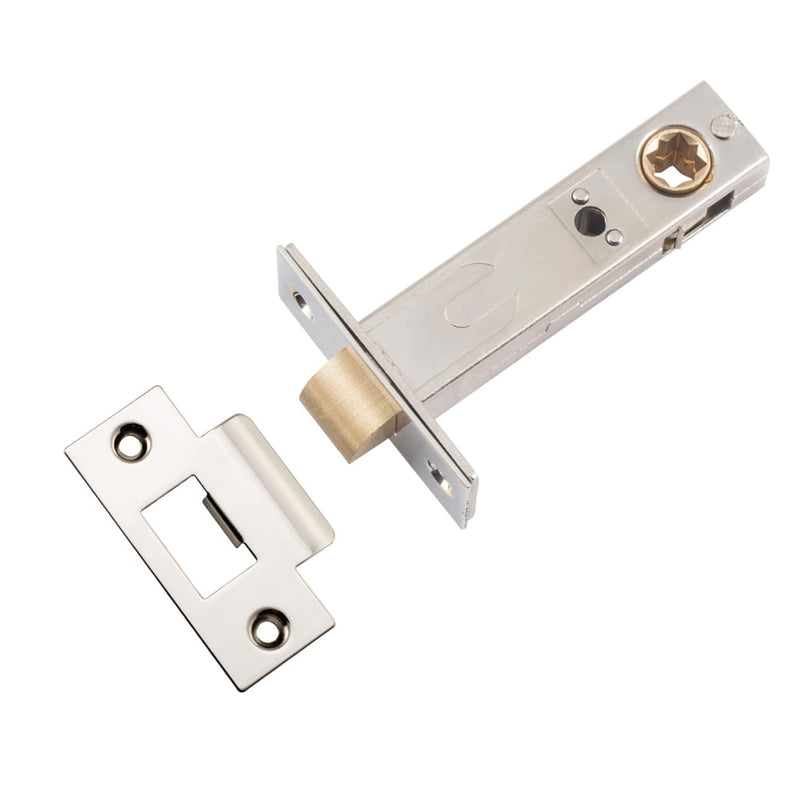 Tube Latch Split Cam 'T' Striker Polished Nickel Backset 70mm