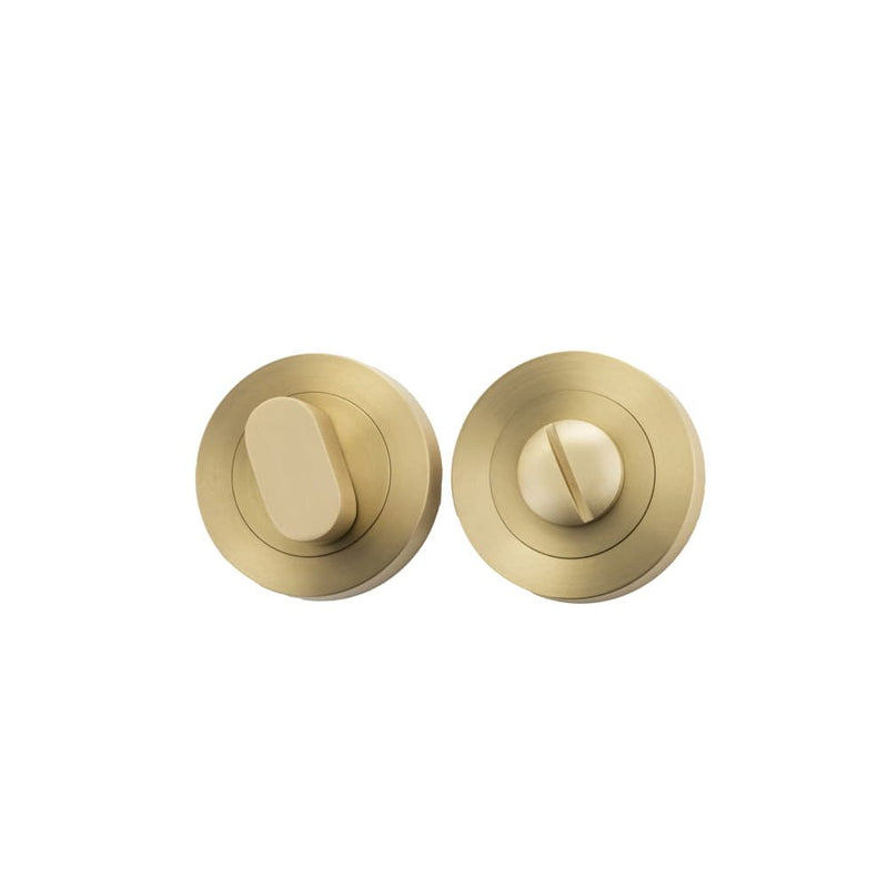 Privacy Turn Oval Concealed Fix Round Brushed Gold PVD D52xP23mm