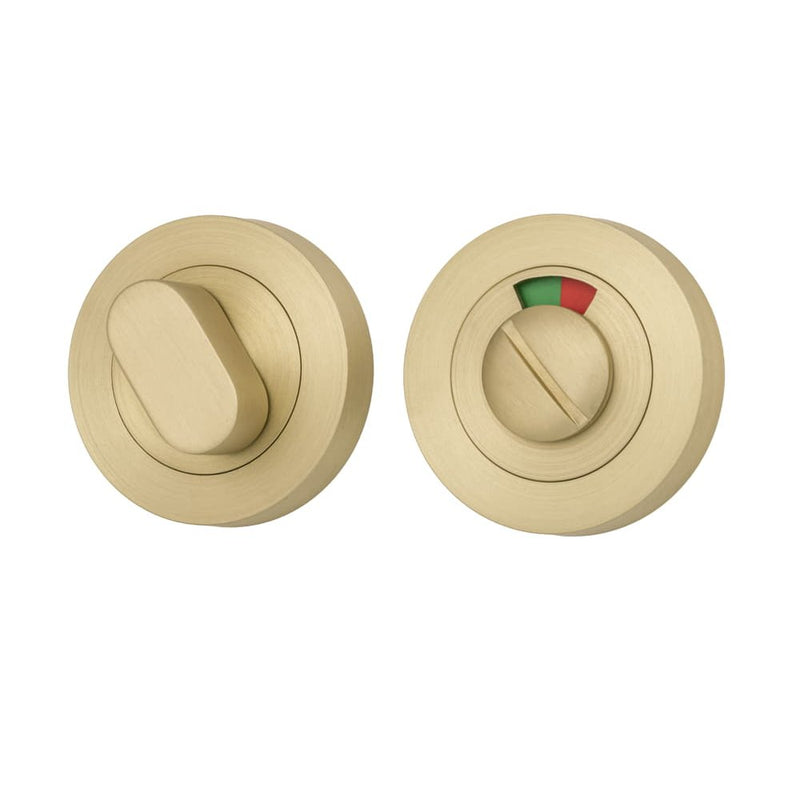 Privacy Turn Oval with Indicator Concealed Fix Round Brushed Gold PVD