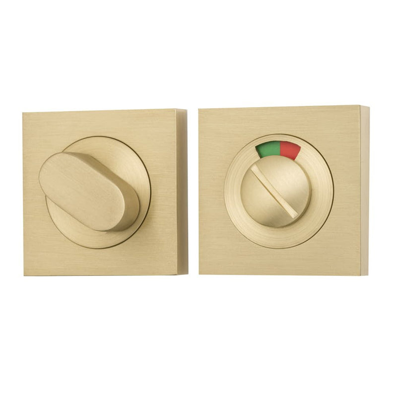 Privacy Turn Oval with Indicator Concealed Fix Square Brushed Gold PVD