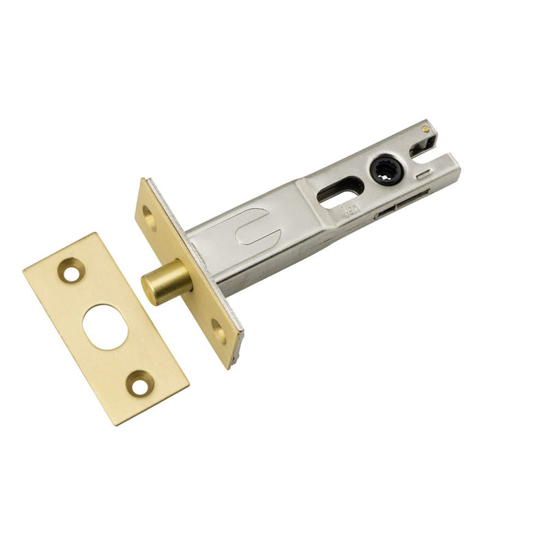 Privacy Bolt Round Bolt Brushed Gold PVD Backset 70mm