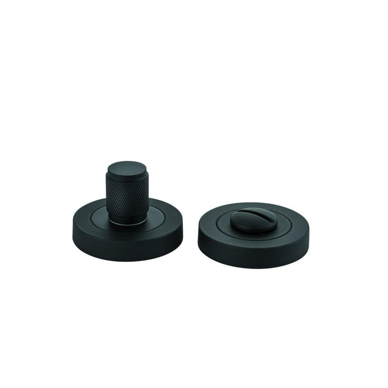 Privacy Turn Brunswick Concealed Fix Round Knurled Matt Black D52xP35mm
