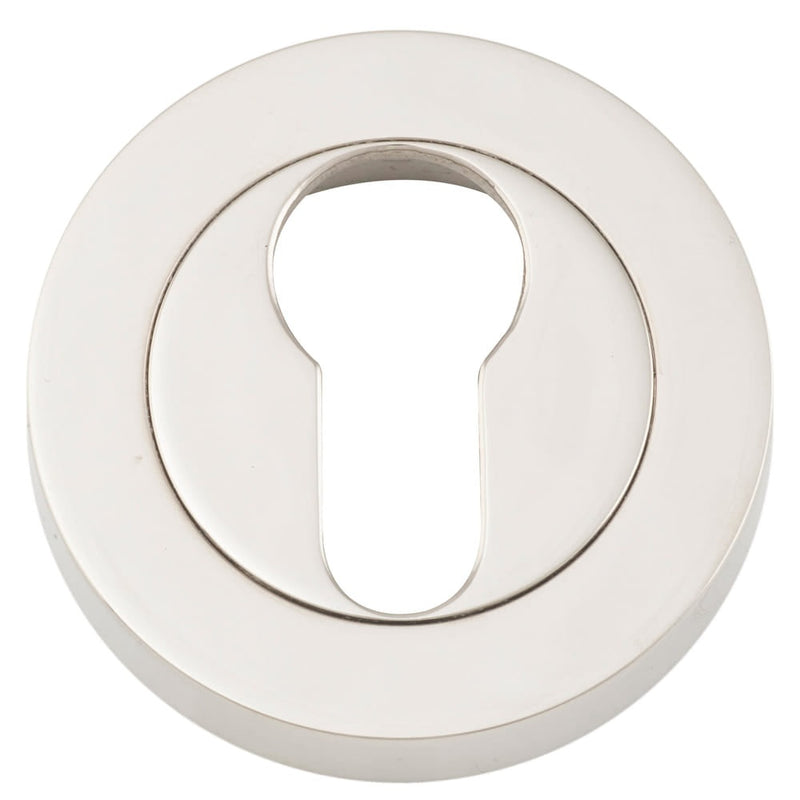 Escutcheon Euro Concealed Fix Round Pair Polished Nickel