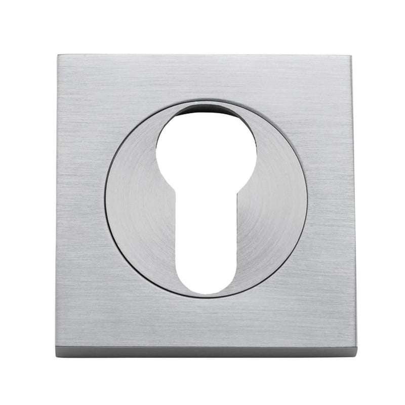 Escutcheon Euro Concealed Fix Square Pair Brushed Chrome