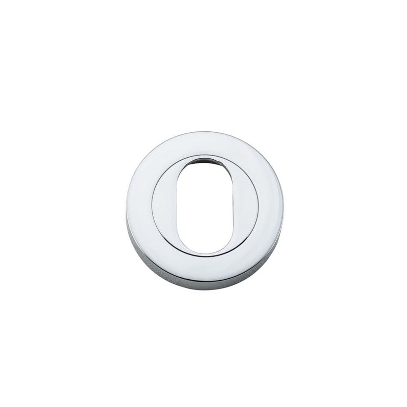 Escutcheon Oval Round Pair Polished Chrome
