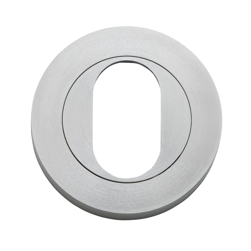 Escutcheon Oval Round Pair Brushed Chrome