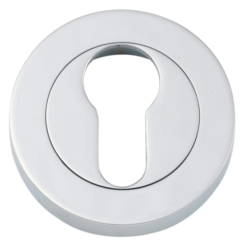 Escutcheon Euro Concealed Fix Round Pair Polished Chrome