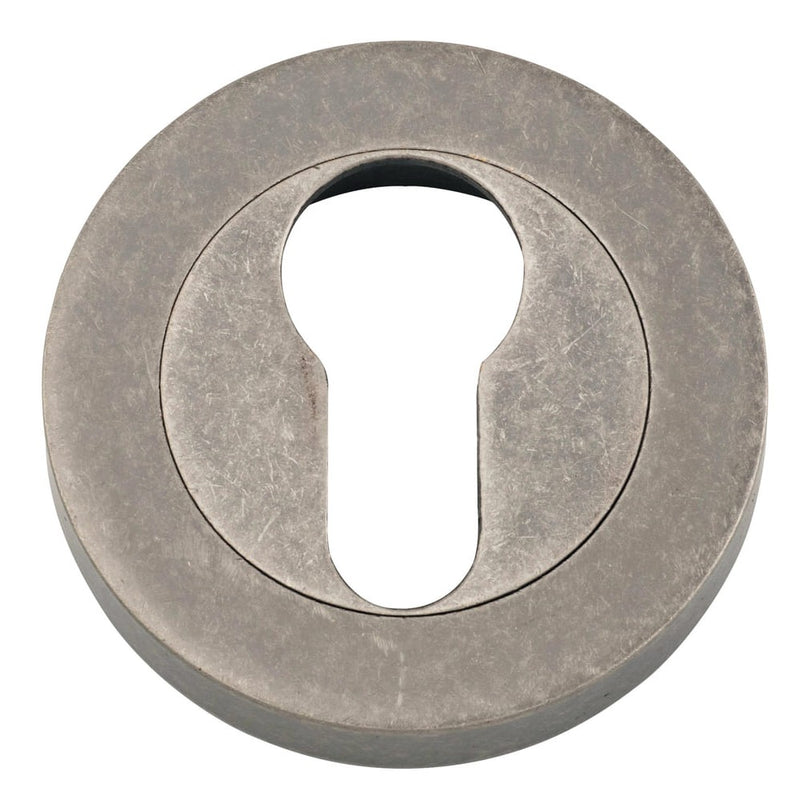 Escutcheon Euro Concealed Fix Round Pair Distressed Nickel