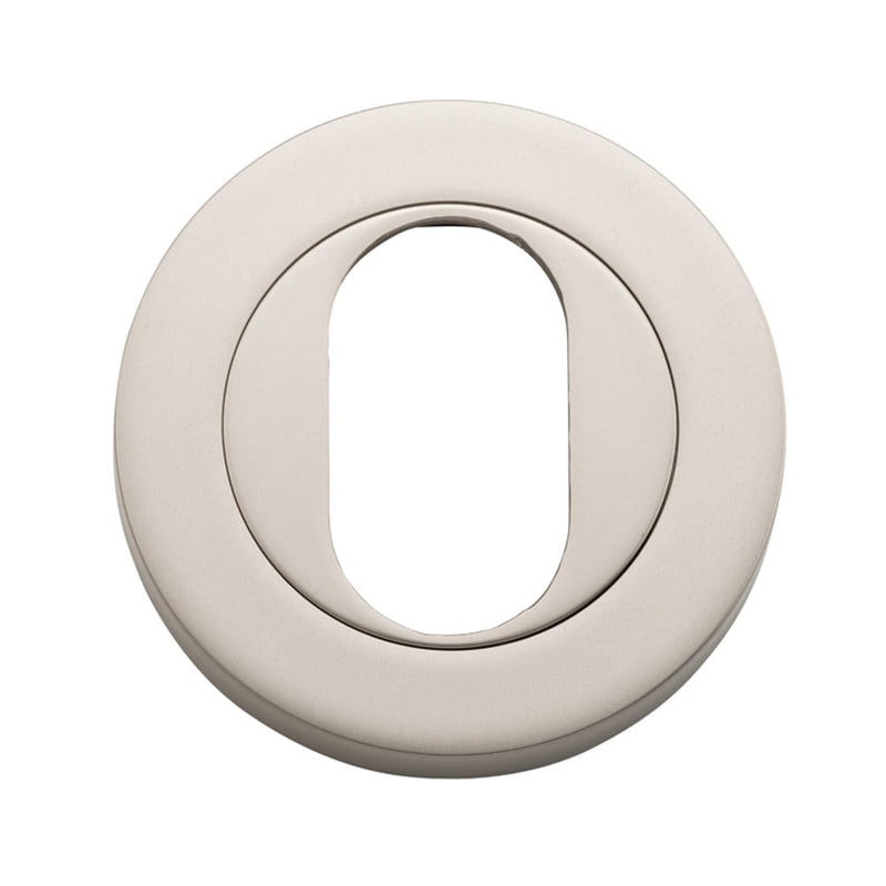 Escutcheon Oval Round Pair Satin Nickel