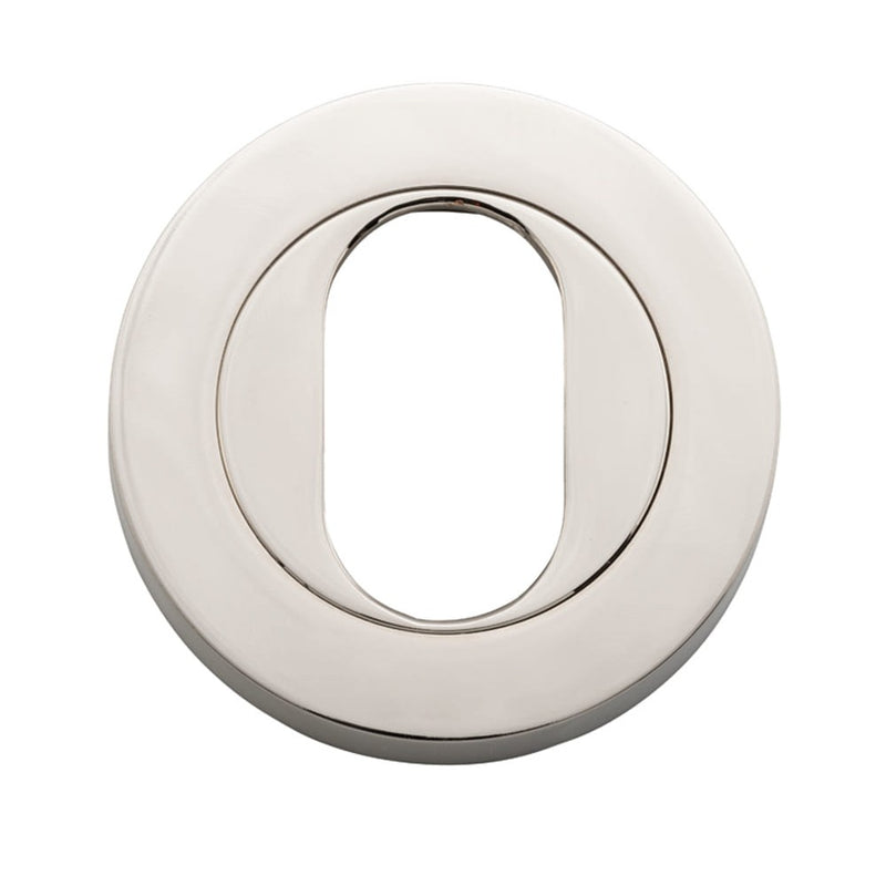 Escutcheon Oval Round Pair Polished Nickel