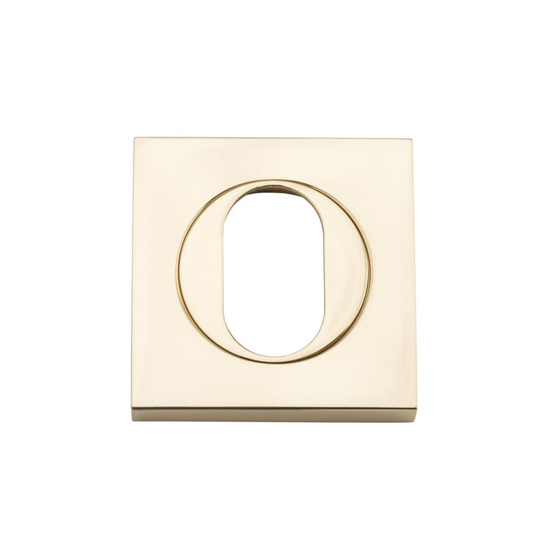 Escutcheon Oval Square Pair Polished Brass