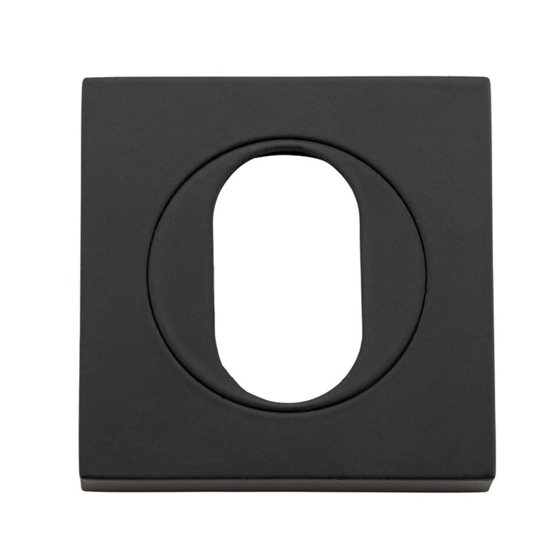 Escutcheon Oval Square Pair Matt Black